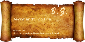 Bernhardt Zolna névjegykártya